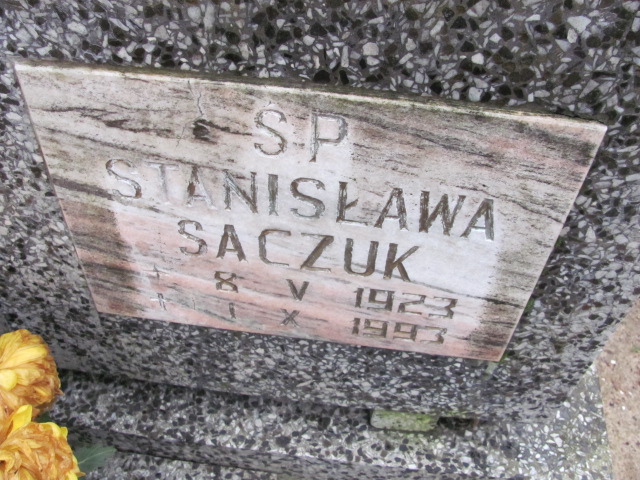 Stanisława SACZUK 1923 Tczew - Grobonet - Wyszukiwarka osób pochowanych