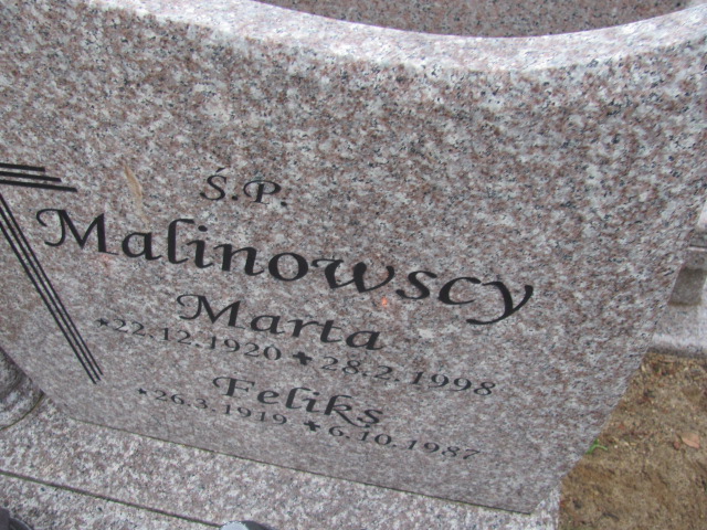 Marta MALINOWSKA 1920 Tczew - Grobonet - Wyszukiwarka osób pochowanych