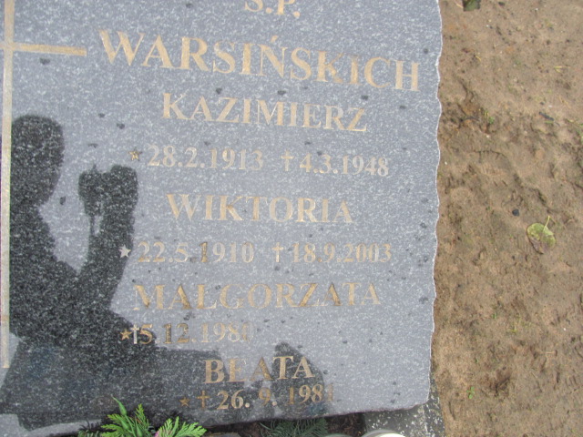 Wiktoria WARSIŃSKA 1910 Tczew - Grobonet - Wyszukiwarka osób pochowanych