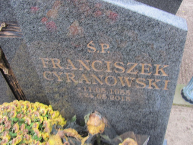 Franciszek CYRANOWSKI 1955 Tczew - Grobonet - Wyszukiwarka osób pochowanych