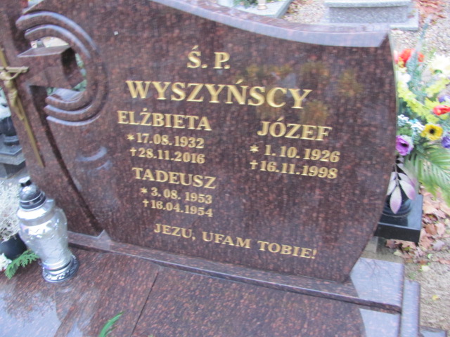 Józef WYSZYŃSKI 1926 Tczew - Grobonet - Wyszukiwarka osób pochowanych